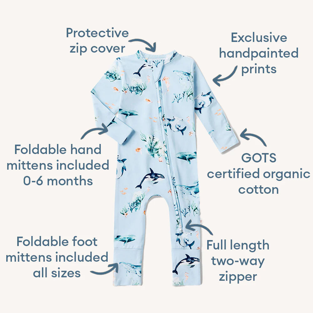 Snuggle Hunny Organic Snugglesuit - Blue Ocean