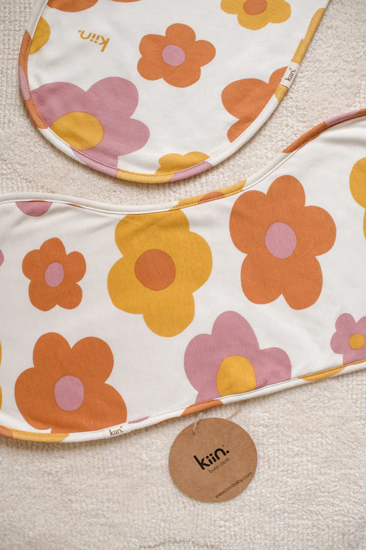 Kiin Organic Bamboo Cotton Burp Cloth - Bloom