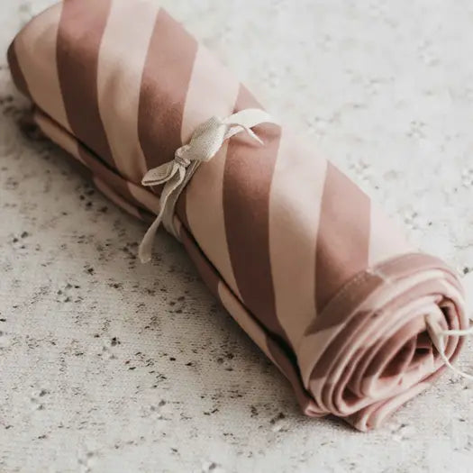 Bencer & Hazelnut Cotton Jersey Swaddle - Sorbet Stripe