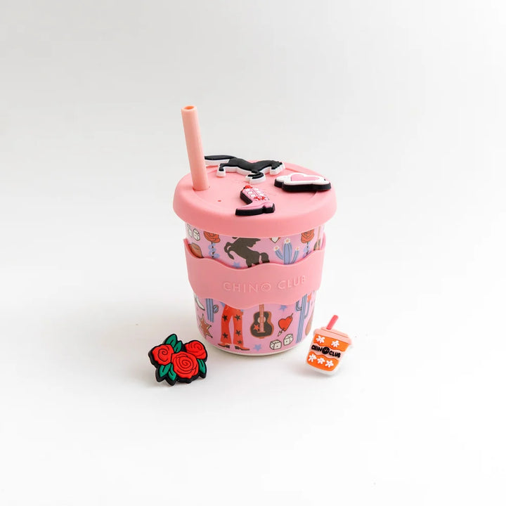 Chino Charm Cowgirl Kids Keep Cup 240ml + Straw