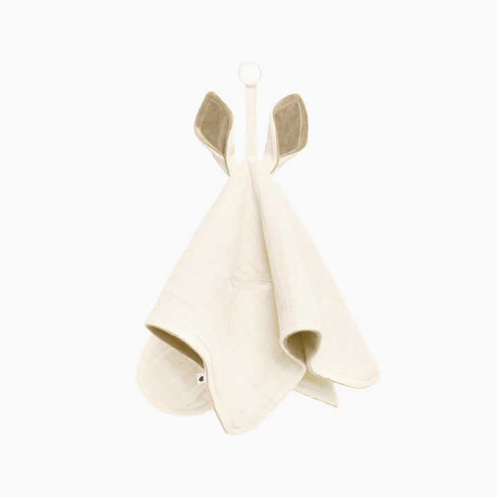 BIBS Kangaroo Cuddle Cloth Comforter & Dummy Holder - Ivory