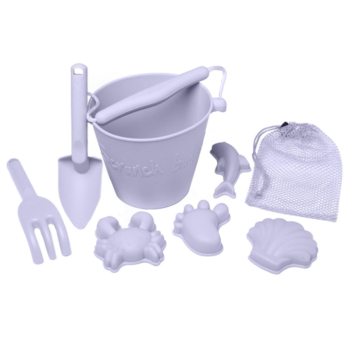 Scrunch Beach Bundle with Bucket, Spade, Rake & Moulds - Lavender