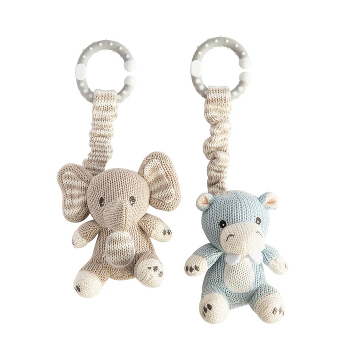 Pram/Stroller Toys - Elephant & Hippo