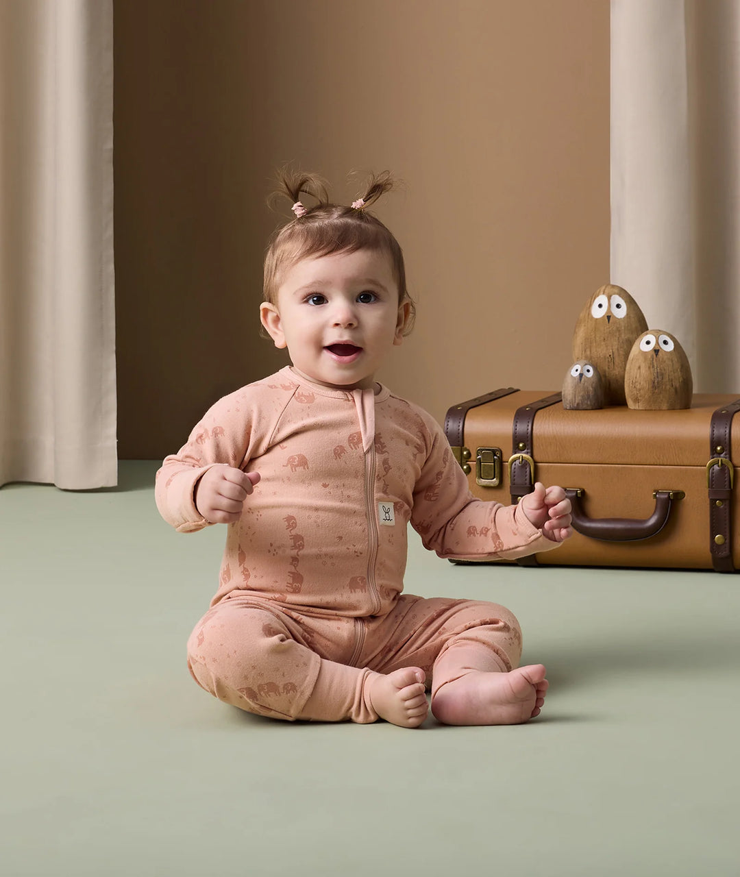 ergoPouch Layer | Long Sleeve Zip Bodysuit 0.2 TOG -  Elephant Parade