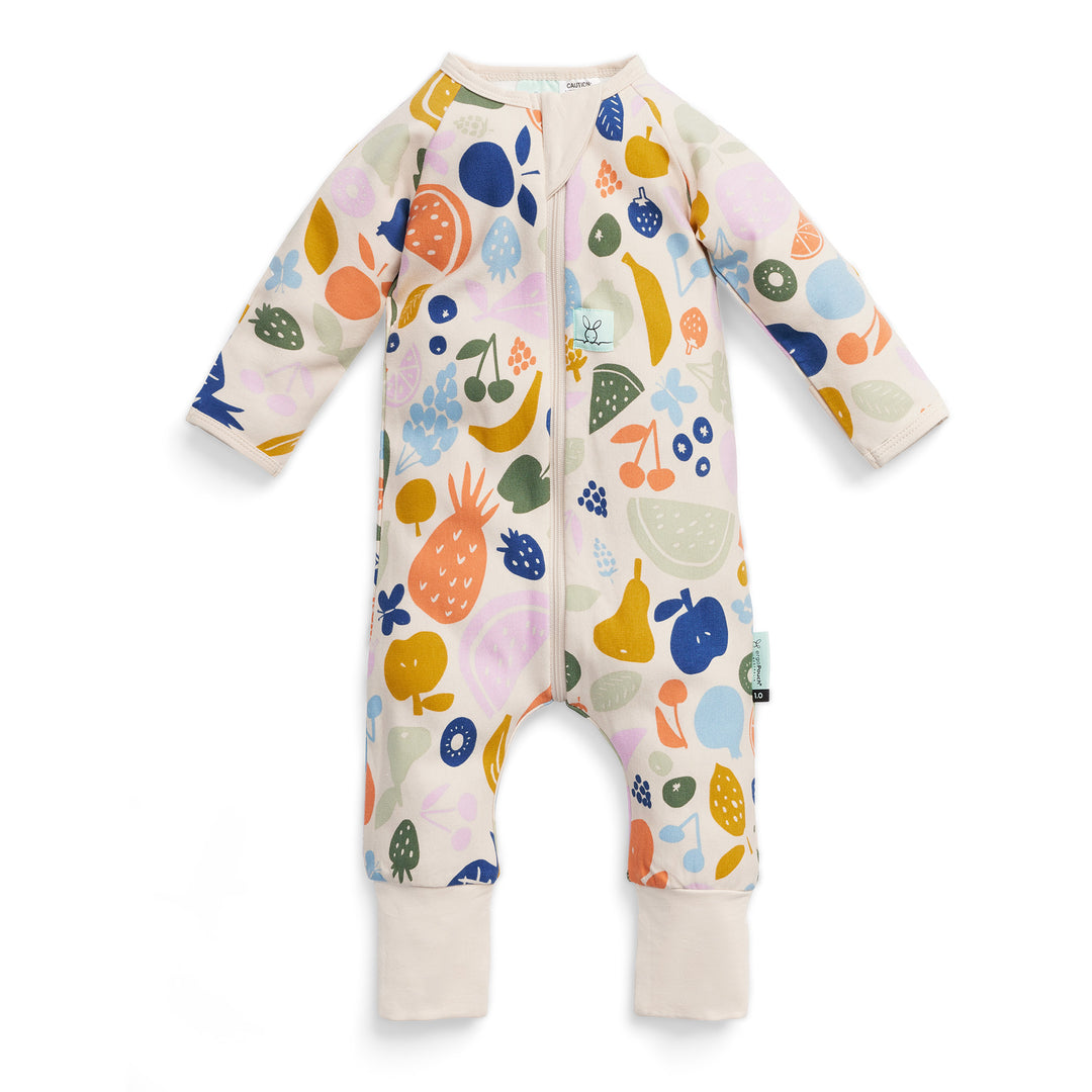 ergoPouch Long Sleeve Sleep Zip Bodysuit 1.0 TOG - Fruit Salad