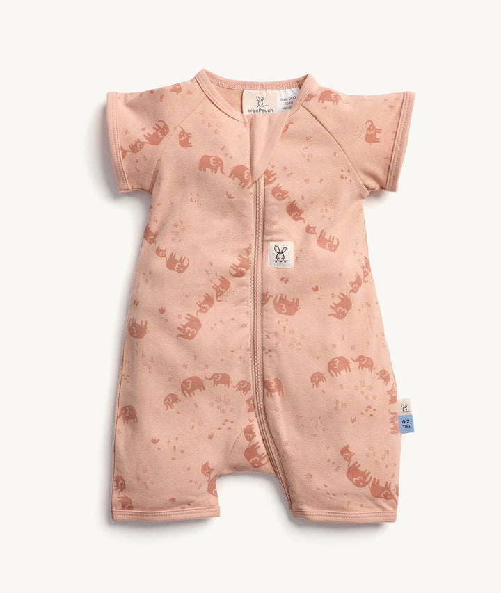 ergoPouch Layer | Short Sleeve Zip Bodysuit 0.2 TOG - Elephant Parade