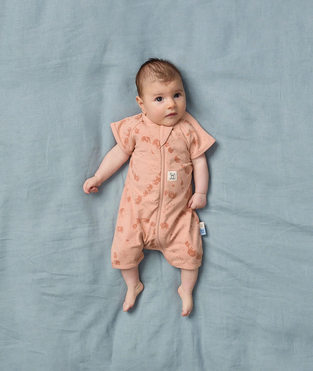 ergoPouch Layer | Short Sleeve Zip Bodysuit 0.2 TOG - Elephant Parade