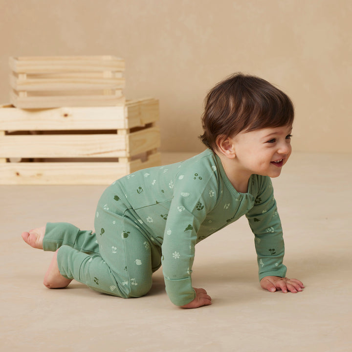 ergoPouch Long Sleeve Sleep Zip Bodysuit 0.2 TOG - Sweet Orchard