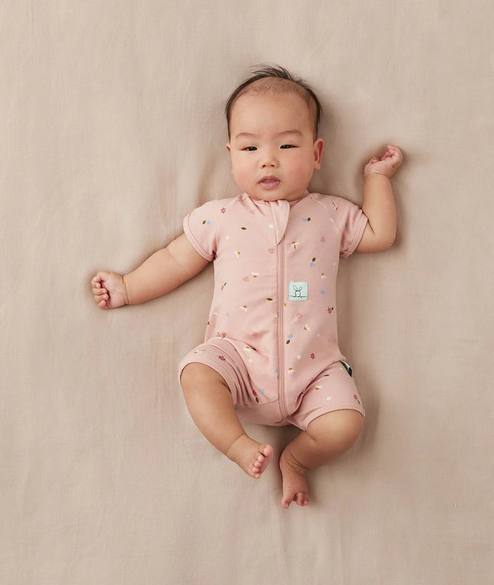 ergoPouch Layer | Short Sleeve Zip Bodysuit 0.2 TOG - Daises