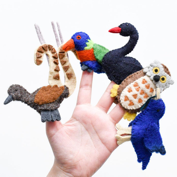 Felt Finger Puppet Set - Australian Birds