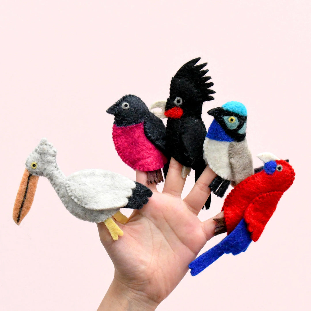 Felt Finger Puppet Set -  Australian Colourful Birds