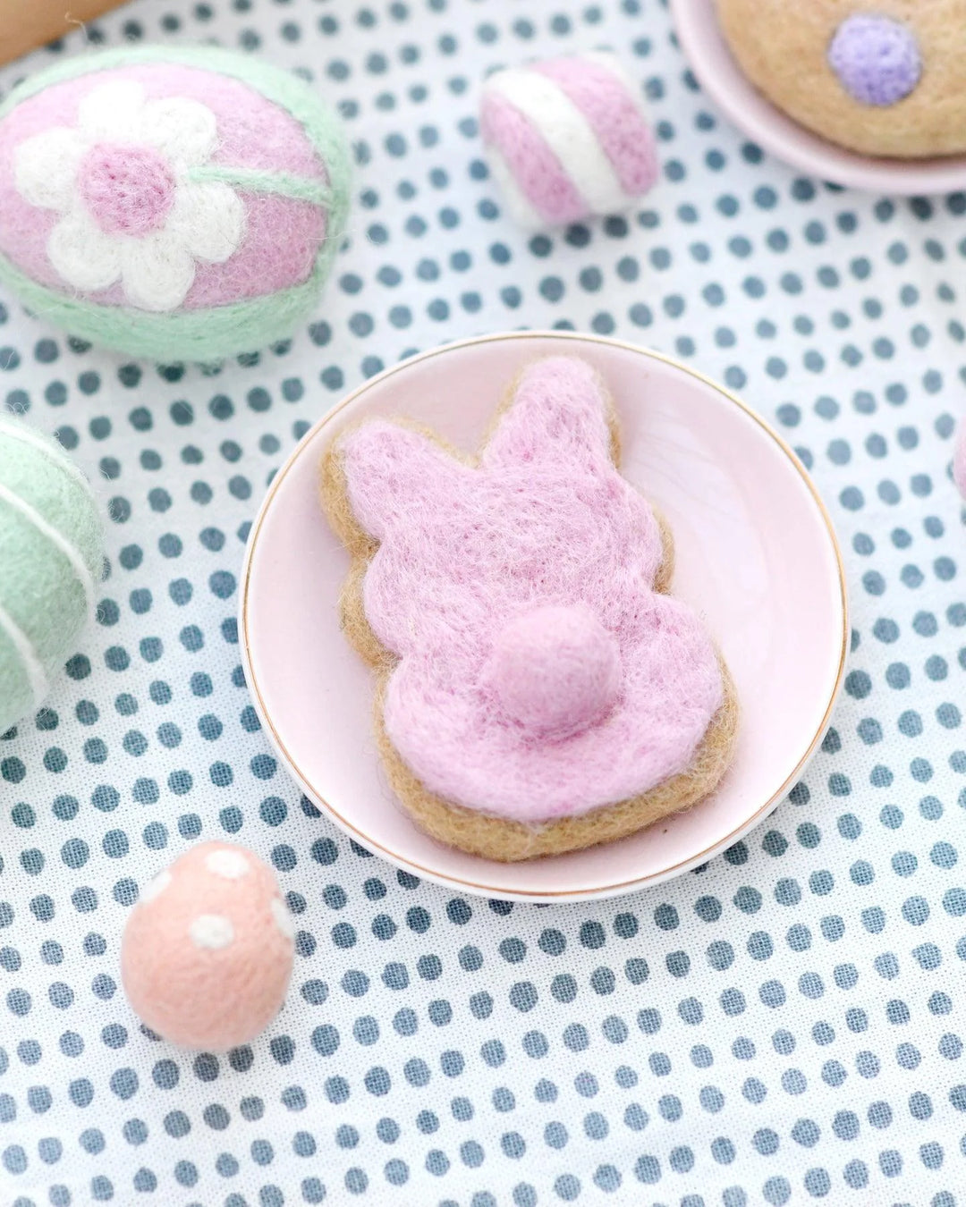 Felt Easter Bunny Cookie - Pink