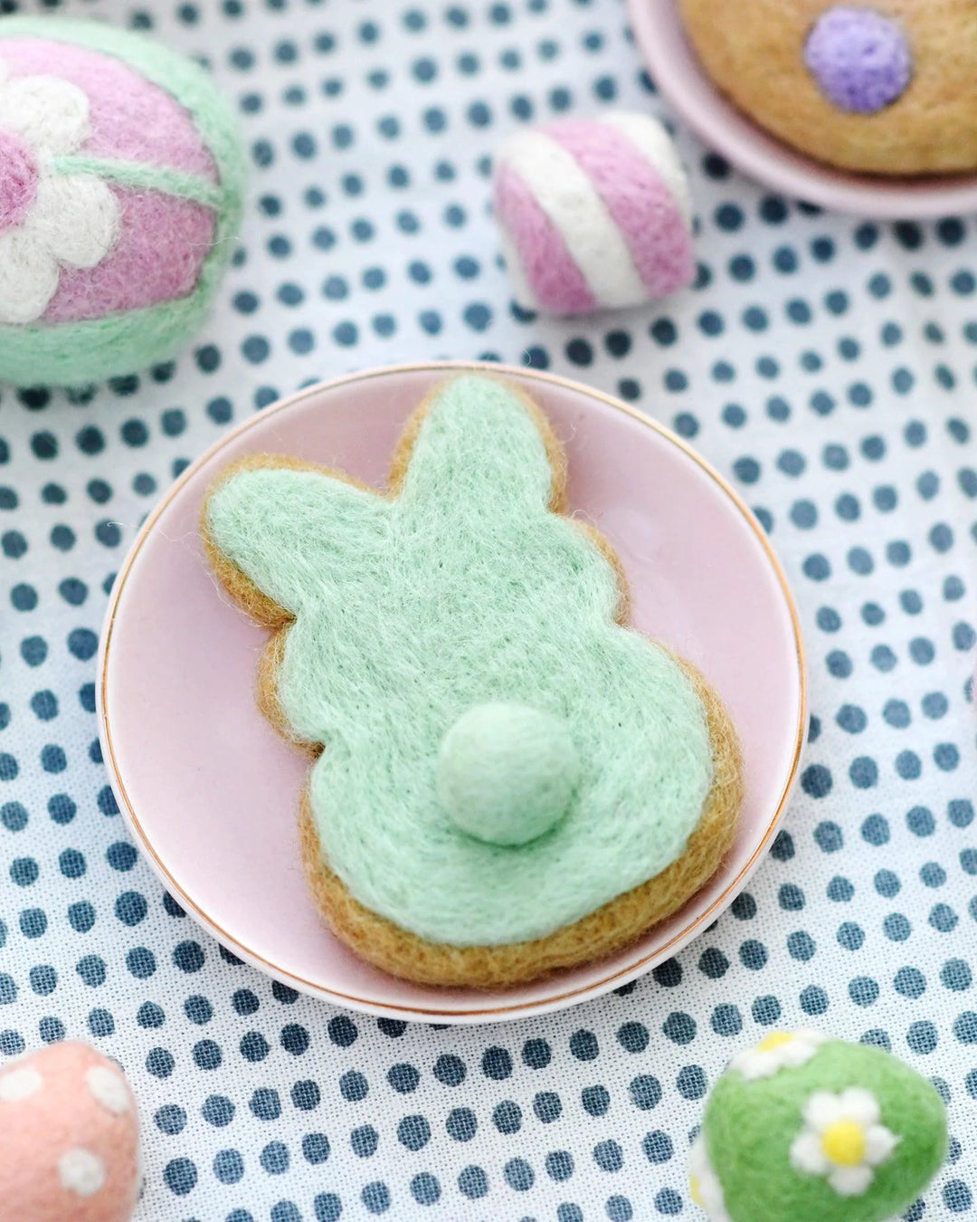 Felt Easter Bunny Cookie - Mint Green