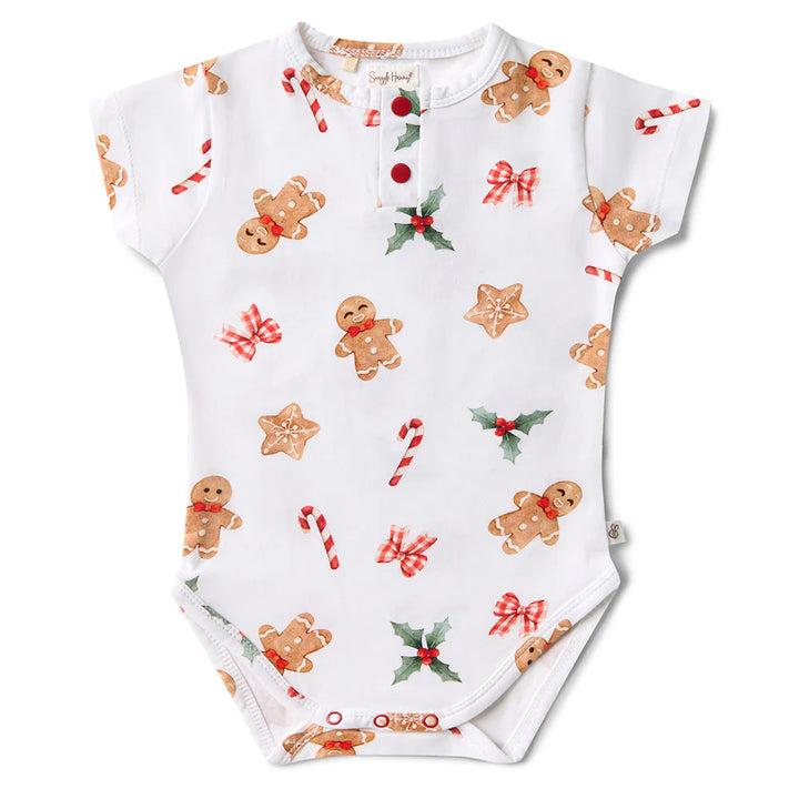 Snuggle Hunny Organic Short Sleeve Bodysuit - Gingerbread