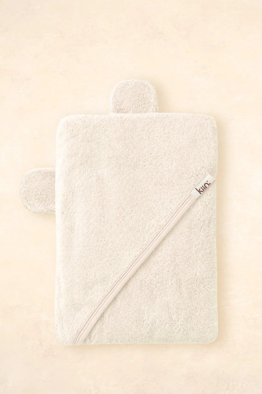 Kiin Bamboo Cotton Hooded Towel - Ivory