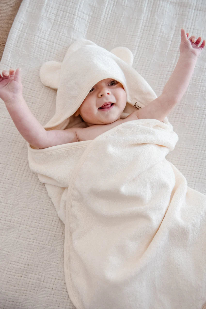 Kiin Bamboo Cotton Hooded Towel - Ivory