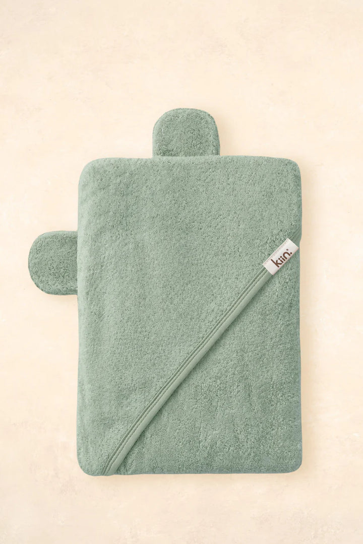 Kiin Bamboo Cotton Hooded Towel - Sage