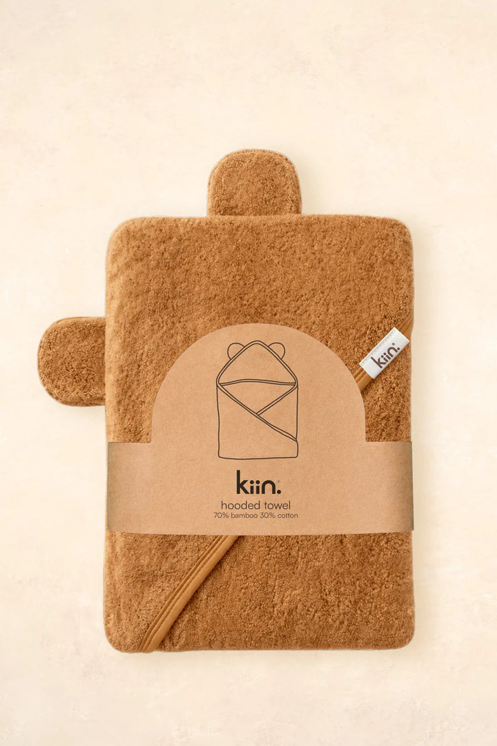 Kiin Bamboo Cotton Hooded Towel - Caramel