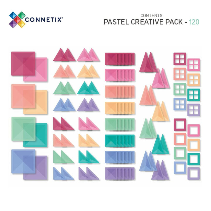 Connetix Magnetic Tiles Pastel Creative 120 Piece Pack
