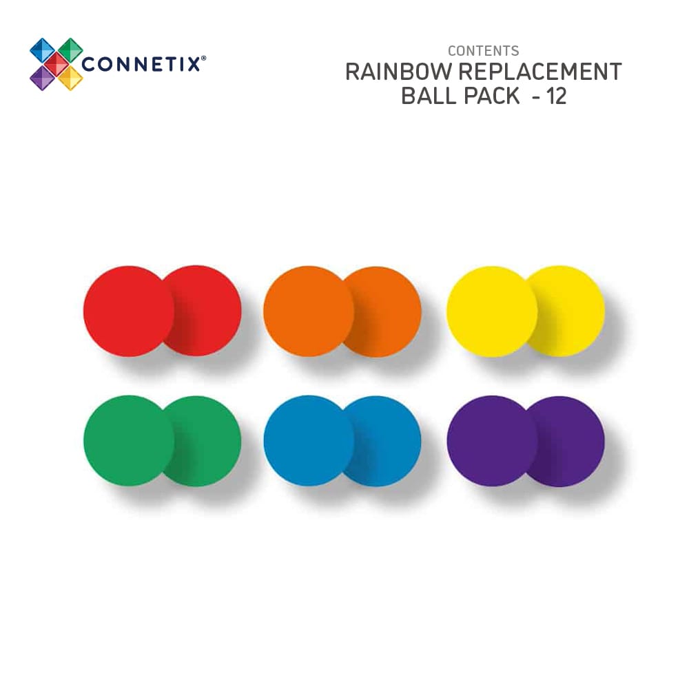 Connetix Wooden Rainbow Balls 12 Pack