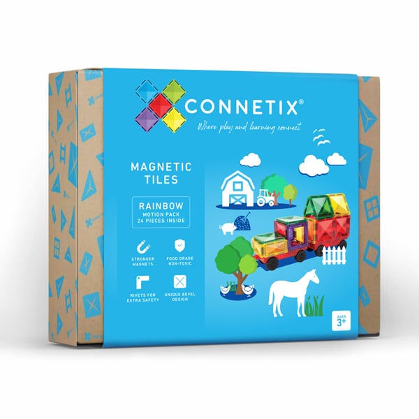 Connetix Magnetic Tiles Rainbow Motion 24 Piece Pack