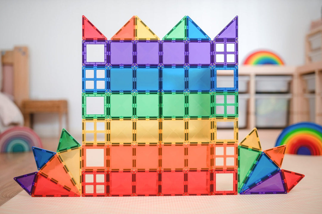 Connetix Magnetic Tiles Rainbow 60 Piece Starter Pack