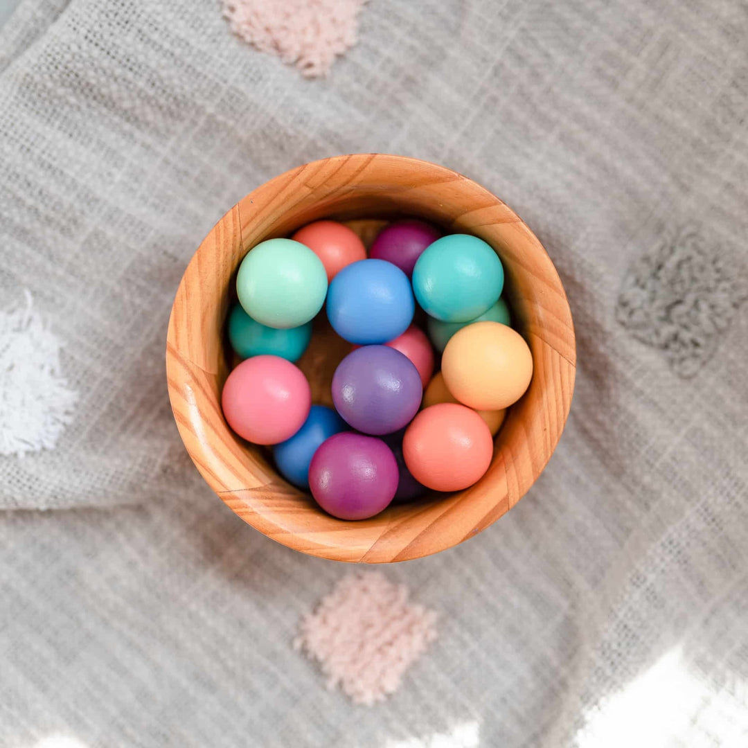 Connetix Wooden Pastel Balls 16 Pack