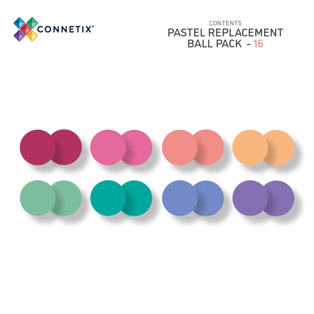 Connetix Wooden Pastel Balls 16 Pack