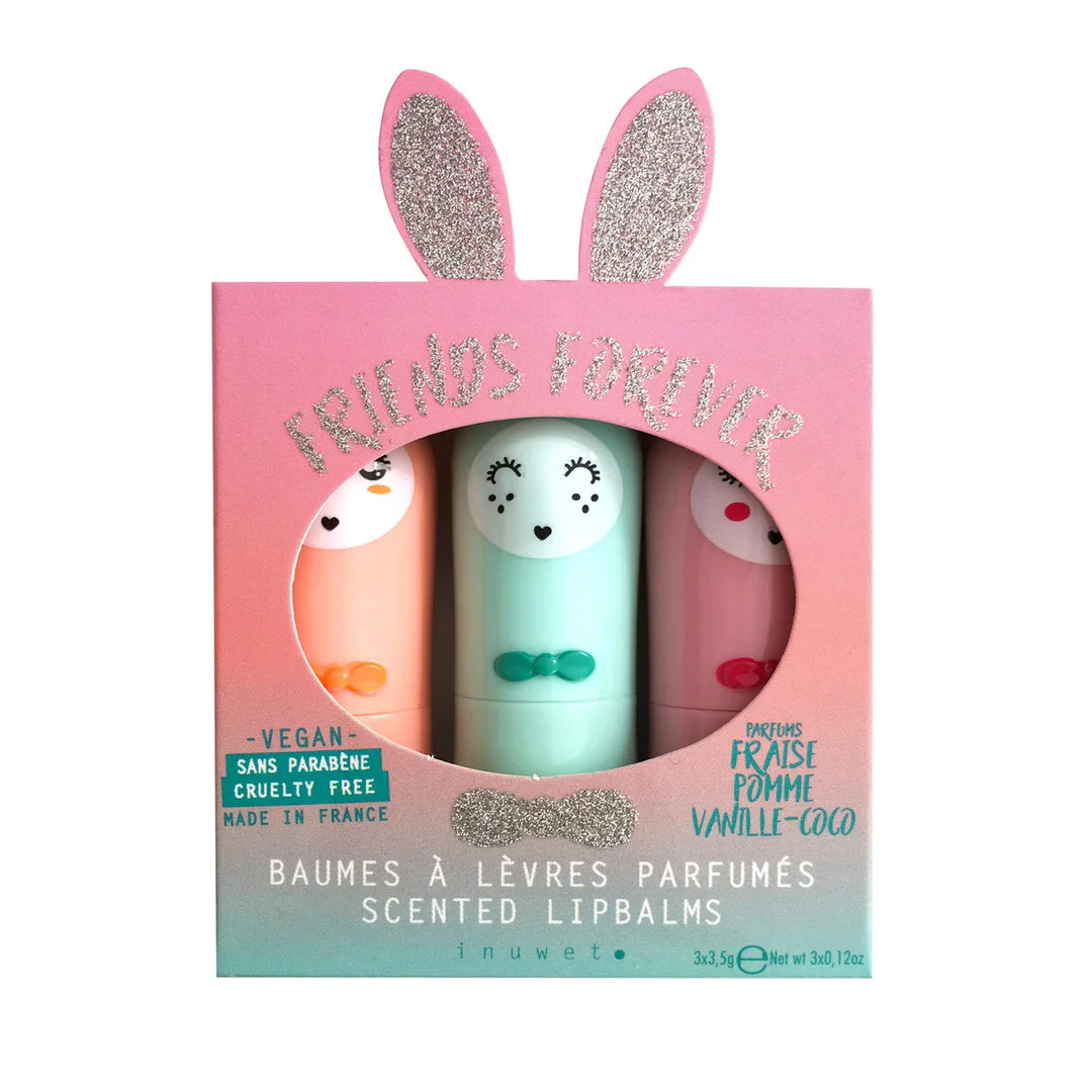 Inuwet Lip Balm Trio Glitter Bunny Gift Set