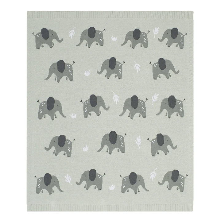 Cotton Knit Australiana Baby Blanket - Elephant