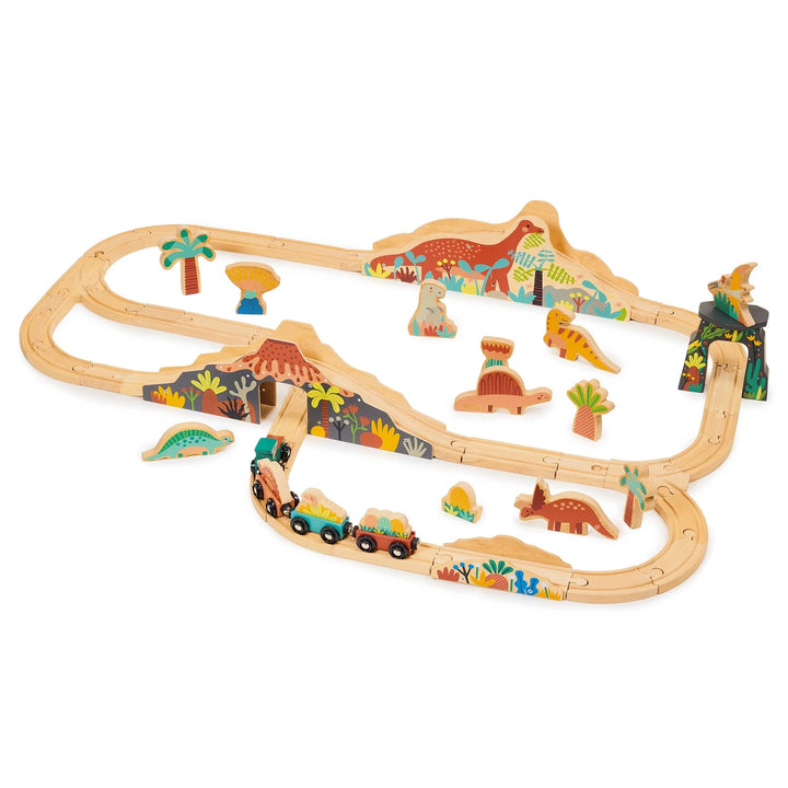 Mentari Wooden Lost World Dinosaur Train Set