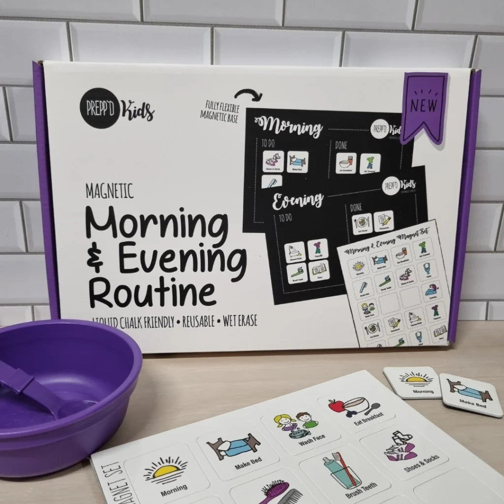 Preppd Kids Morning & Evening Magnetic Routine Chart (A4)