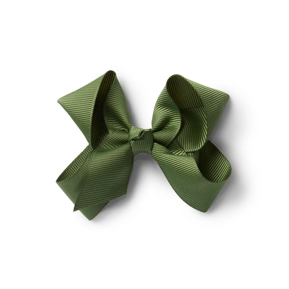 Snuggle Hunny Bow Hair Clip - Olive
