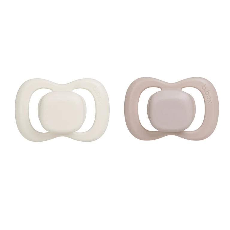 B.box Dummies Twin Pack Symmetrical Silicone Teat - Assorted