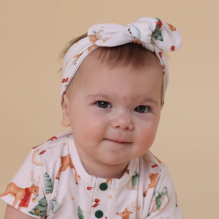 Snuggle Hunny Organic Top Knot Headband - Prancer & Friends