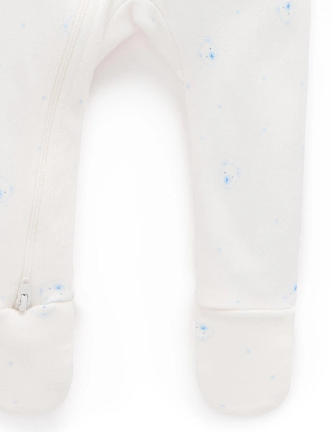 Purebaby Organic Zip Growsuit 2 Pack - Pale Blue Bear