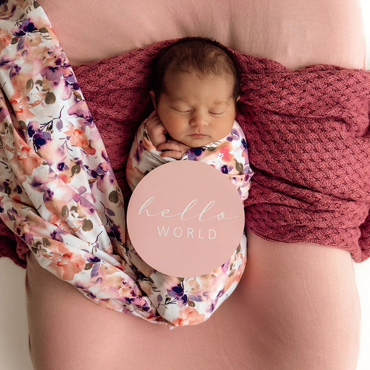 Snuggle Hunny Baby Jersey Wrap & Topknot Set - Blushing Beauty