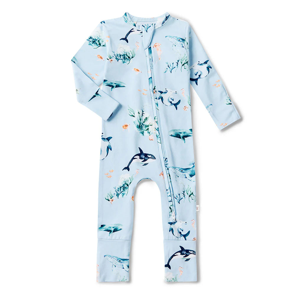 Snuggle Hunny Organic Snugglesuit - Blue Ocean
