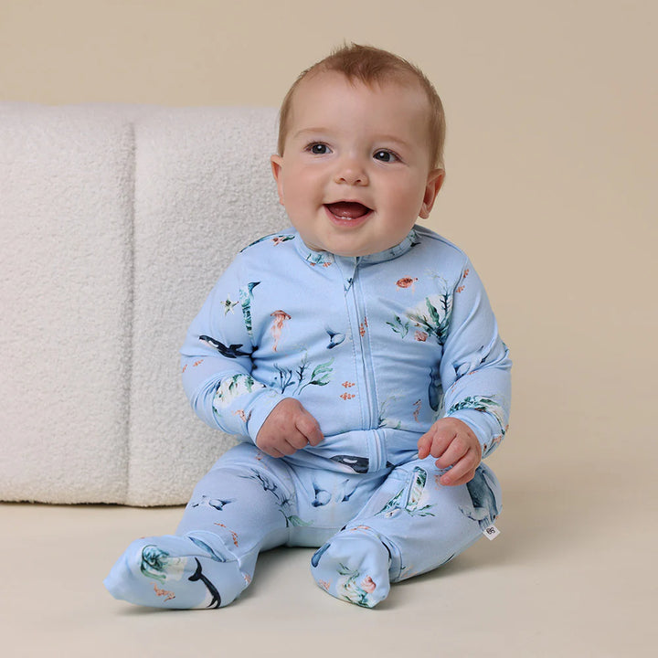 Snuggle Hunny Organic Snugglesuit - Blue Ocean