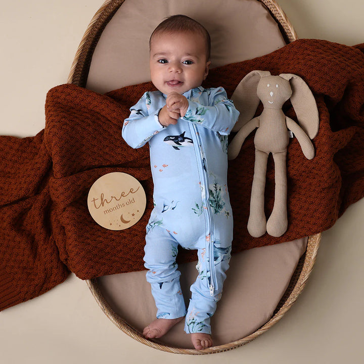 Snuggle Hunny Organic Snugglesuit - Blue Ocean