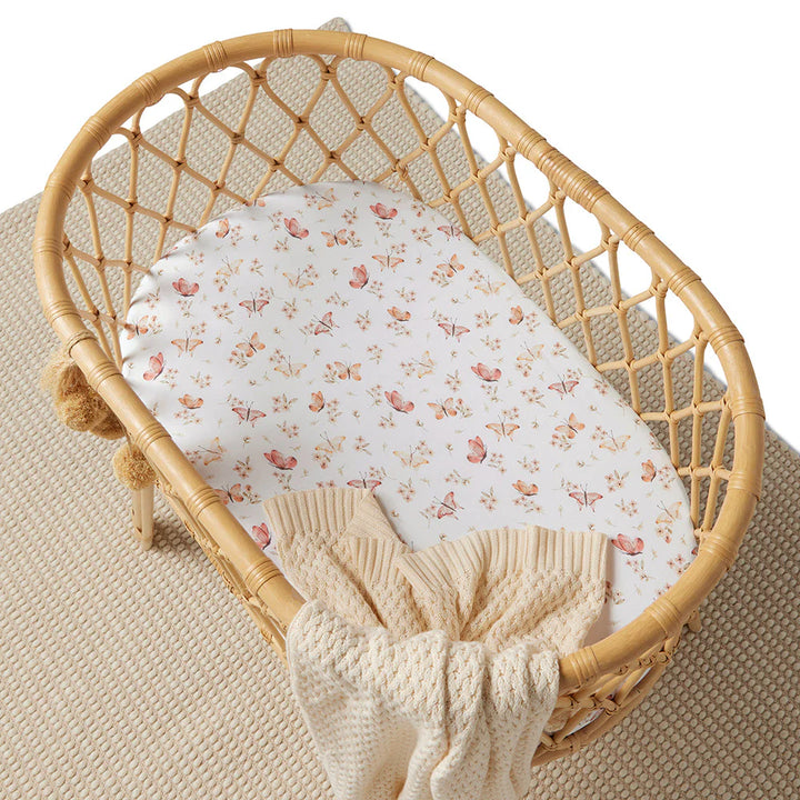 Snuggle Hunny Bassinet Sheet & Change Pad Cover - Butterfly