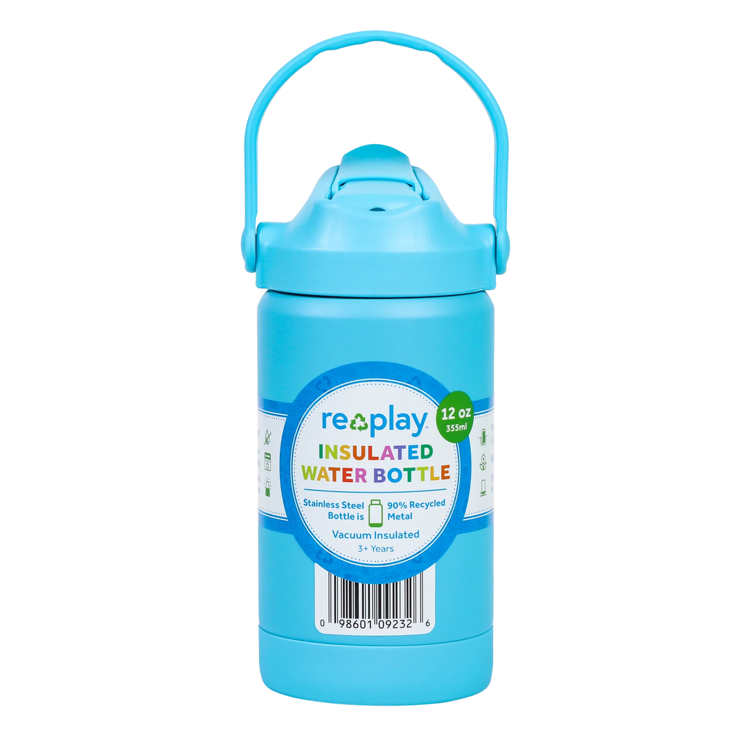 Re-Play 355ml Insulated Water Bottle -  Pool Blue