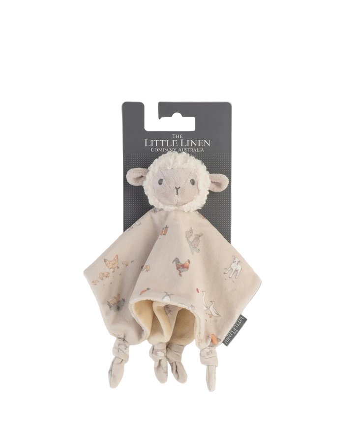 Little Linen Baby Comforter / Security Blanket - Farmyard Lamb