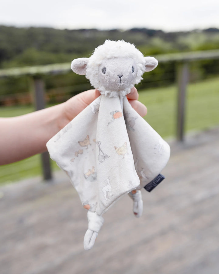 Little Linen Baby Comforter / Security Blanket - Farmyard Lamb