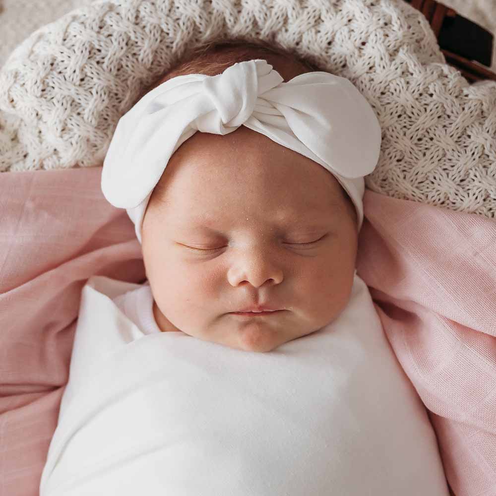 Snuggle Hunny Organic Top Knot Headband - Milk