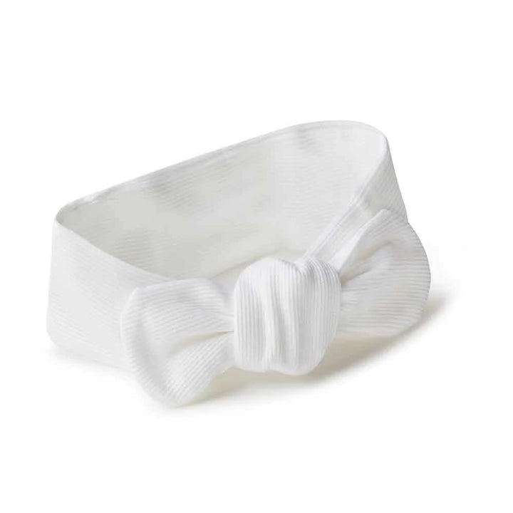 Snuggle Hunny Organic Ribbed Topknot Headband - Milk