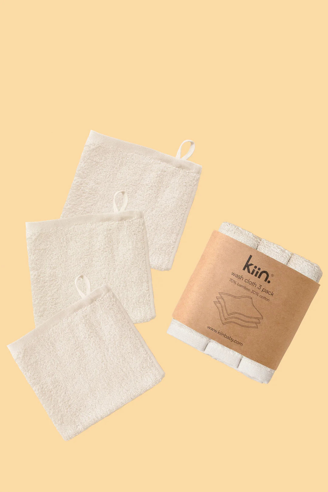 Kiin Bamboo Cotton Wash Cloth 3 Pack