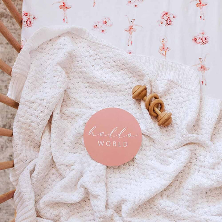 Snuggle Hunny Diamond Knit Baby Blanket - White