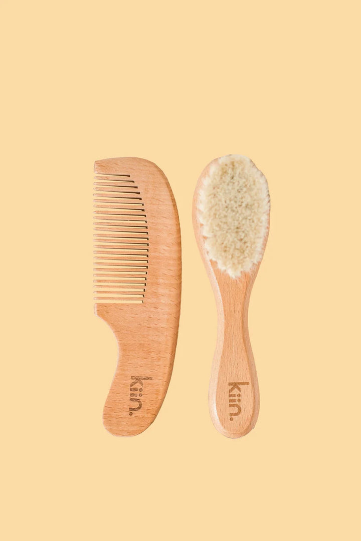 Kiin Wooden Baby Brush + Comb Set