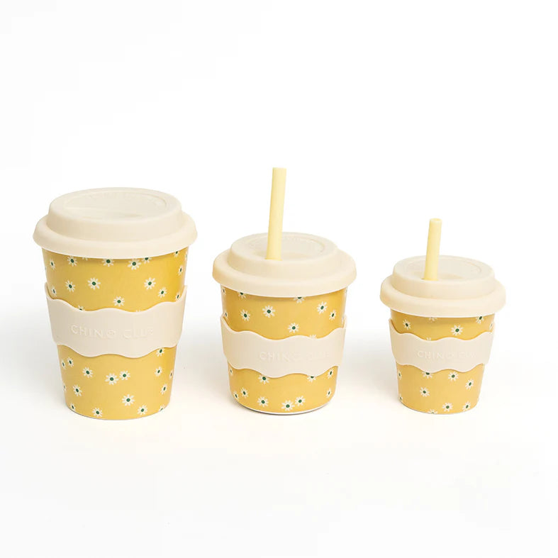 Yellow Daisy Kids Keep Cup 240ml + Straw